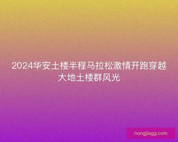 2024华安土楼半程马拉松激情开跑穿越大地土楼群风光